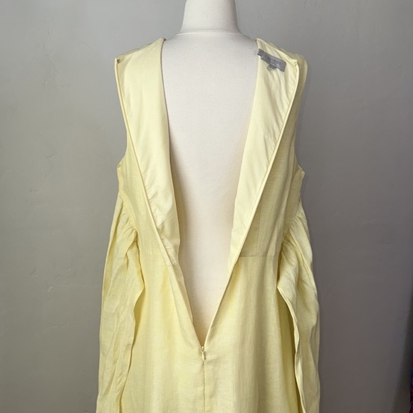 Hobbs London Sleeveless pastel or butter yellow linen dress, uk 8/eu 36/us 4 - Picture 4 of 5